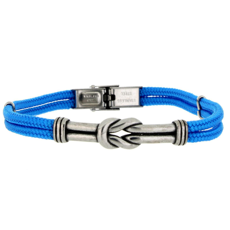BRACCIALE "UOMO" CM 21 IN PELLE E ACCIAIO