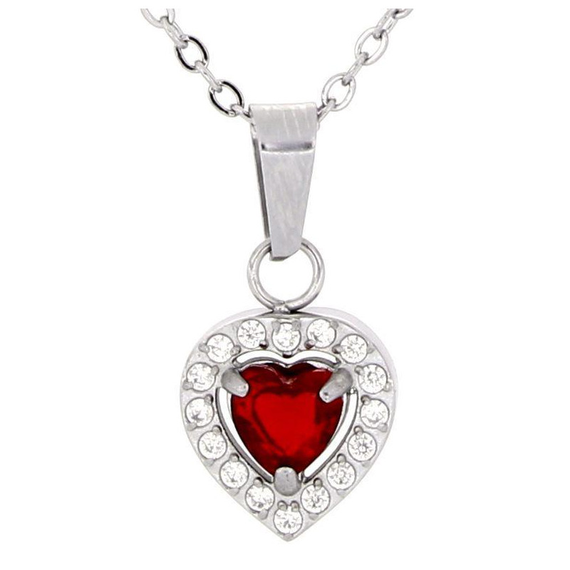 PENDENTE "INCANTO" CUORE CM 40+5 IN ACCIAIO