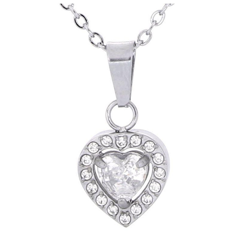 PENDENTE "INCANTO" CUORE CM 40+5 IN ACCIAIO