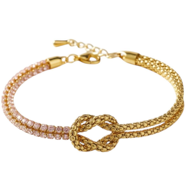 BRACCIALE NODI ZIRCONATI CM 17+3  IN ACCIAIO