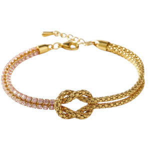 BRACCIALE NODI ZIRCONATI CM 17+3  IN ACCIAIO