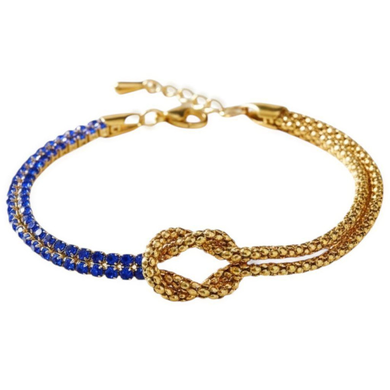 BRACCIALE NODI ZIRCONATI CM 17+3  IN ACCIAIO