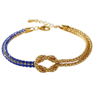 BRACCIALE NODI ZIRCONATI CM 17+3  IN ACCIAIO