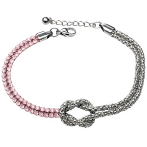BRACCIALE NODI ZIRCONATI CM 17+3  IN ACCIAIO
