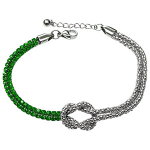 BRACCIALE NODI ZIRCONATI CM 17+3  IN ACCIAIO