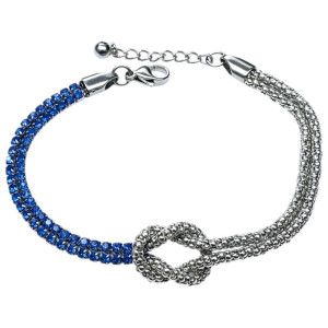 BRACCIALE NODI ZIRCONATI CM 17+3  IN ACCIAIO