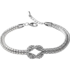 BRACCIALE NODI ZIRCONATI CM 17+3  IN ACCIAIO