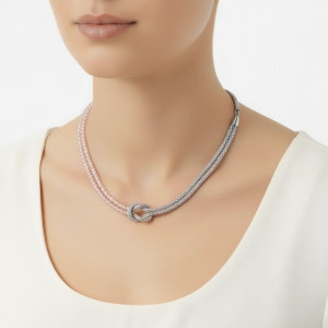 COLLANA NODI CM 32+7  IN ACCIAIO