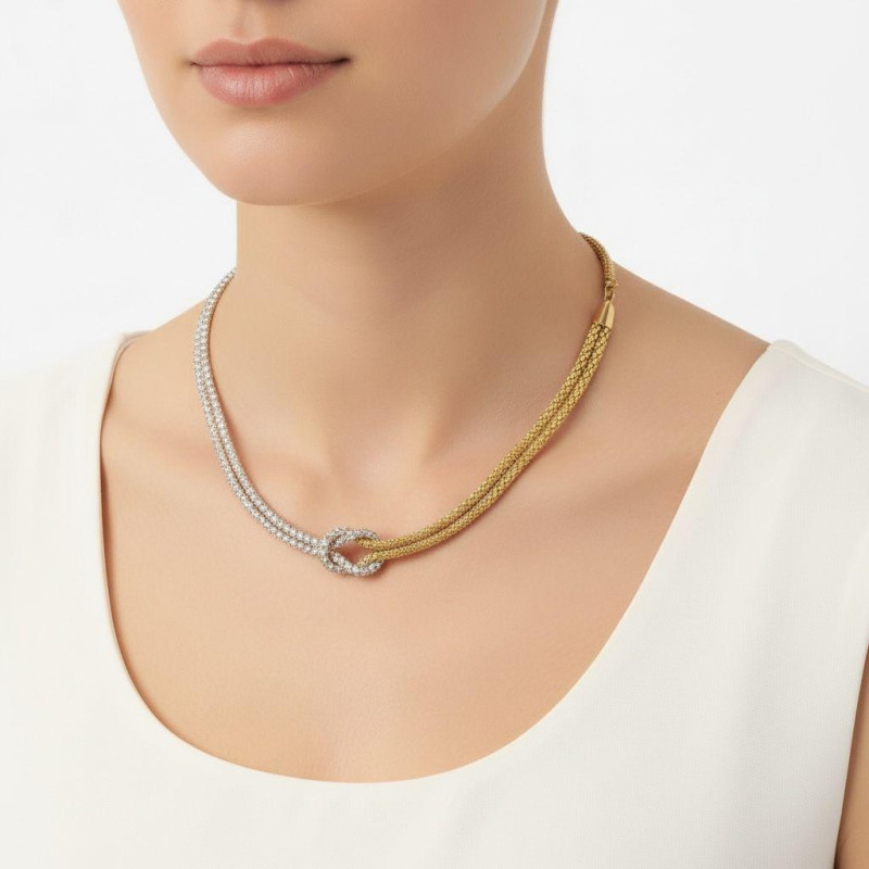 COLLANA NODI CM 32+7  IN ACCIAIO