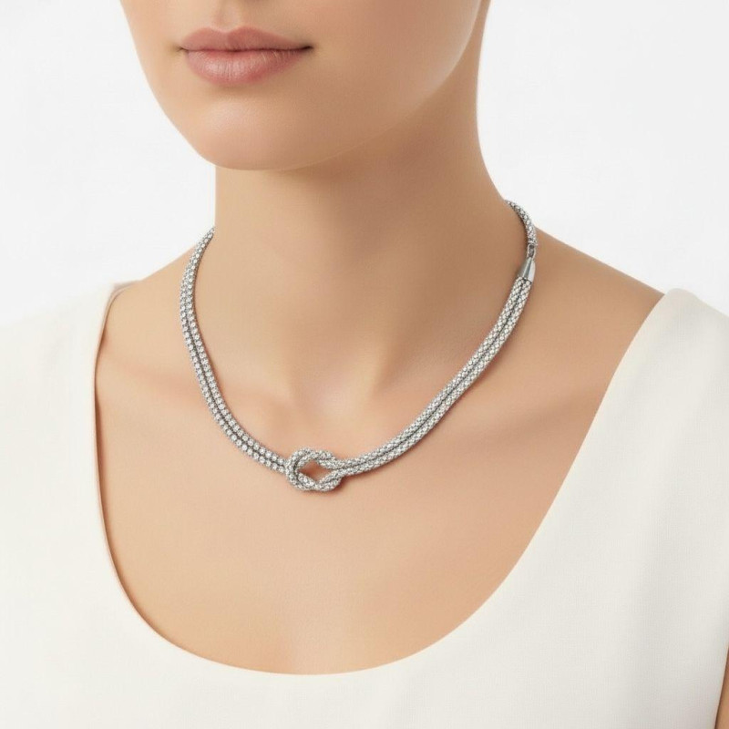 COLLANA NODI CM 32+7  IN ACCIAIO