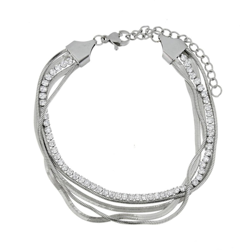 BRACCIALE TENNIS CM 18+3 IN ACCIAIO