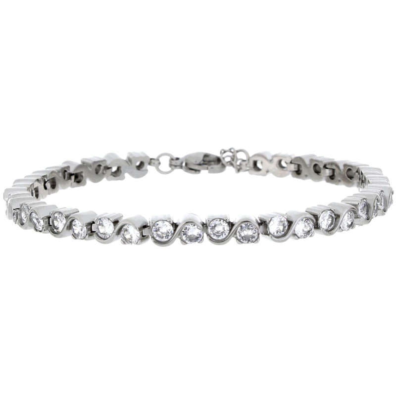 BRACCIALE TENNIS CM 18+3 IN ACCIAIO