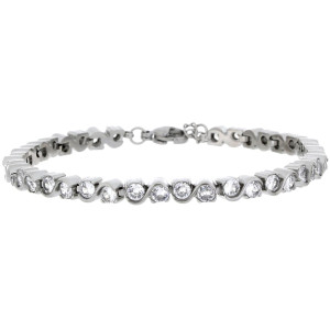 BRACCIALE TENNIS CM 18+3 IN ACCIAIO