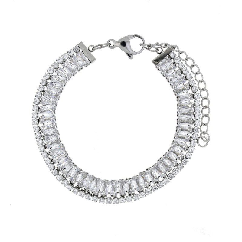 BRACCIALE TENNIS CM 18+3 IN ACCIAIO