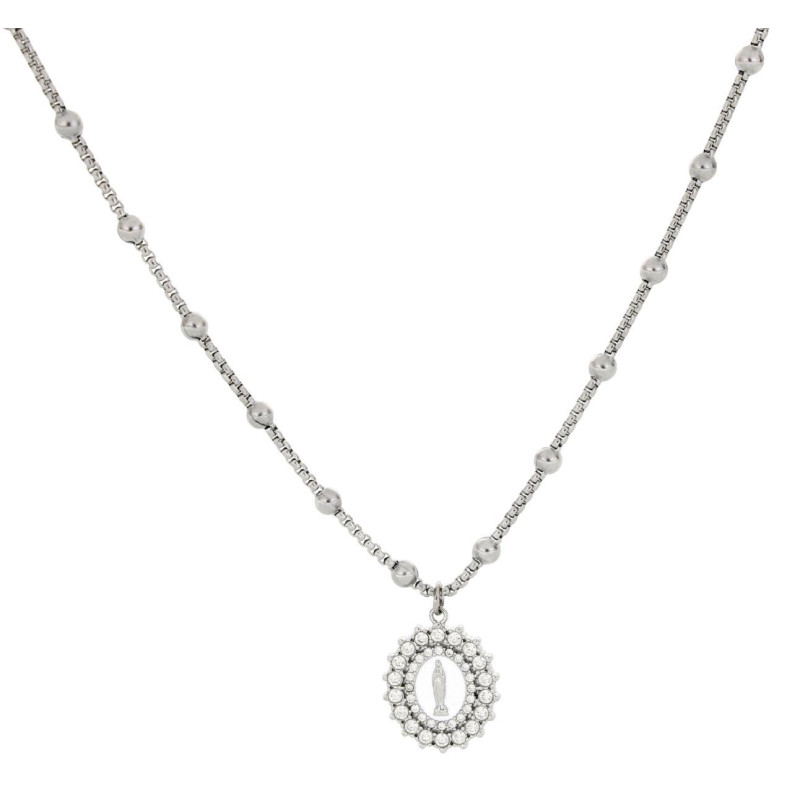 COLLANA ROSARIO CM 55+5 IN ACCIAIO