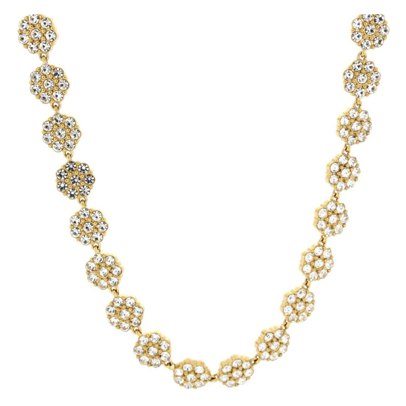 COLLANA CM 42+5 MINERVA IN ACCIAIO MM 8 CON PIETRE BIANCHE