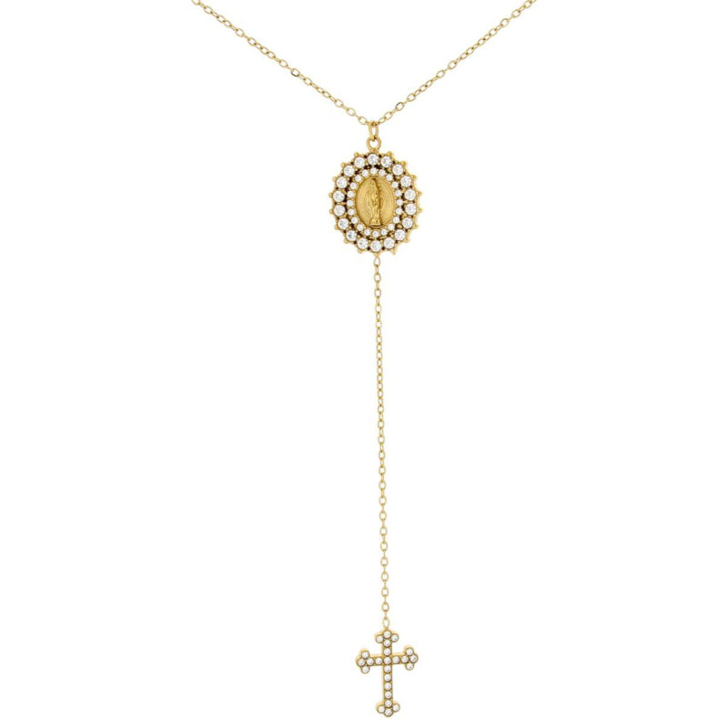 COLLANA ROSARIO CM 40+5 IN ACCIAIO