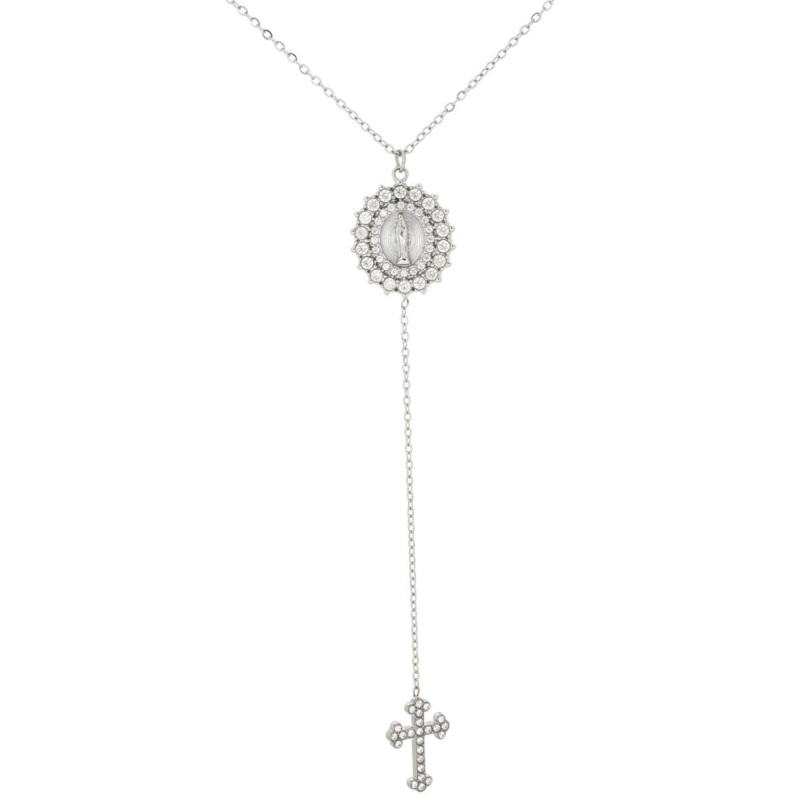 COLLANA ROSARIO CM 40+5 IN ACCIAIO