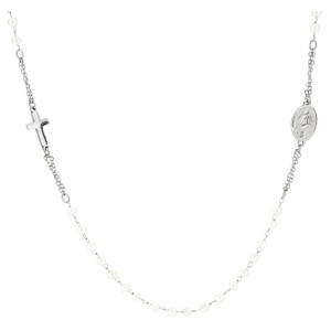 COLLANA ROSARIO CM 46+5 IN ACCIAIO