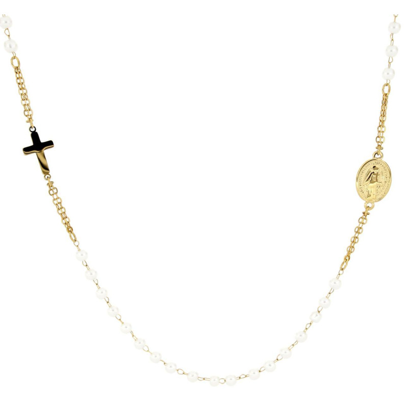 COLLANA ROSARIO CM 46+5 IN ACCIAIO