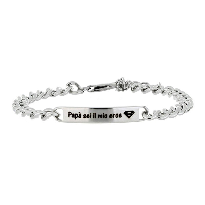 BRACCIALE CM 21 PAPA' IN ACCIAIO MM 6