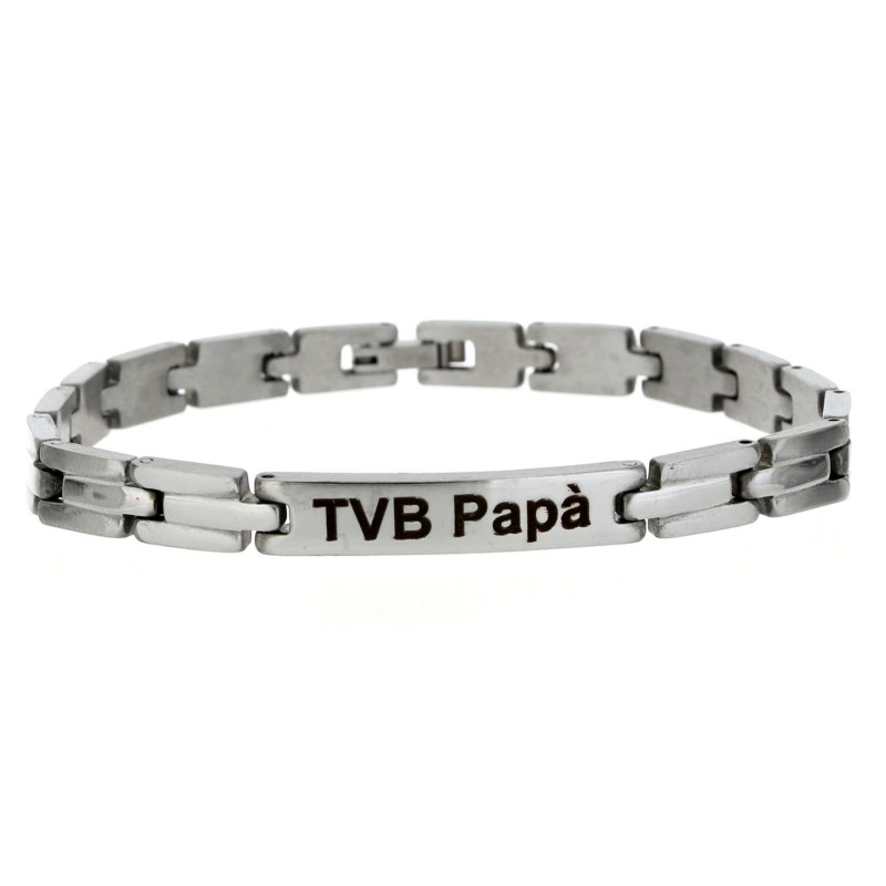BRACCIALE PAPA' IN ACCIAIO
