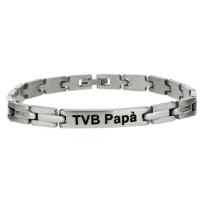 BRACCIALE PAPA' IN ACCIAIO