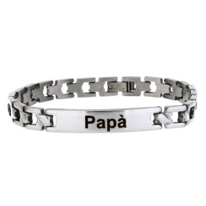 BRACCIALE PAPA' IN ACCIAIO