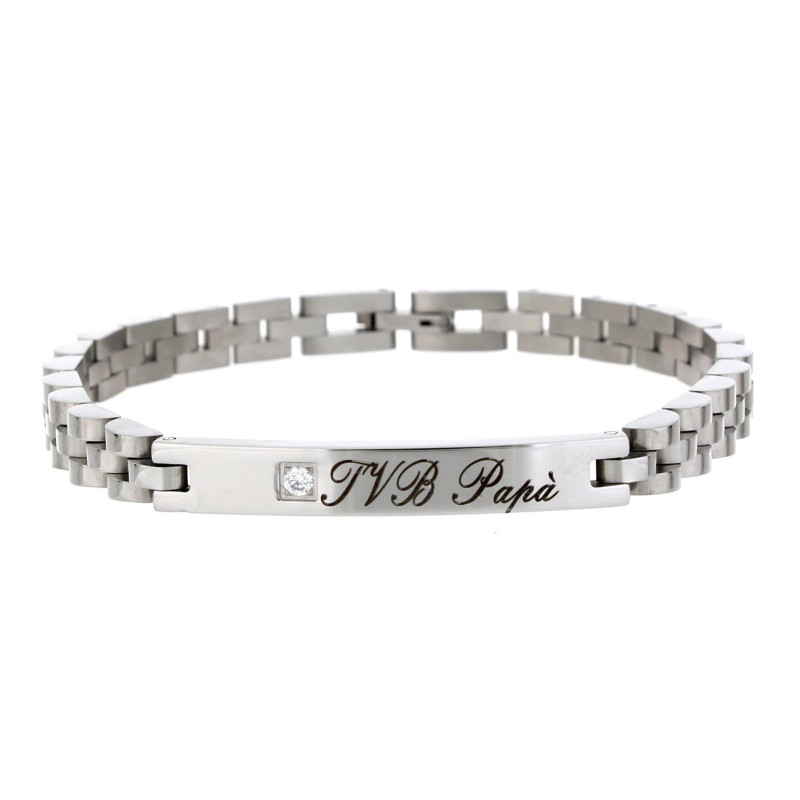 BRACCIALE PAPA' IN ACCIAIO