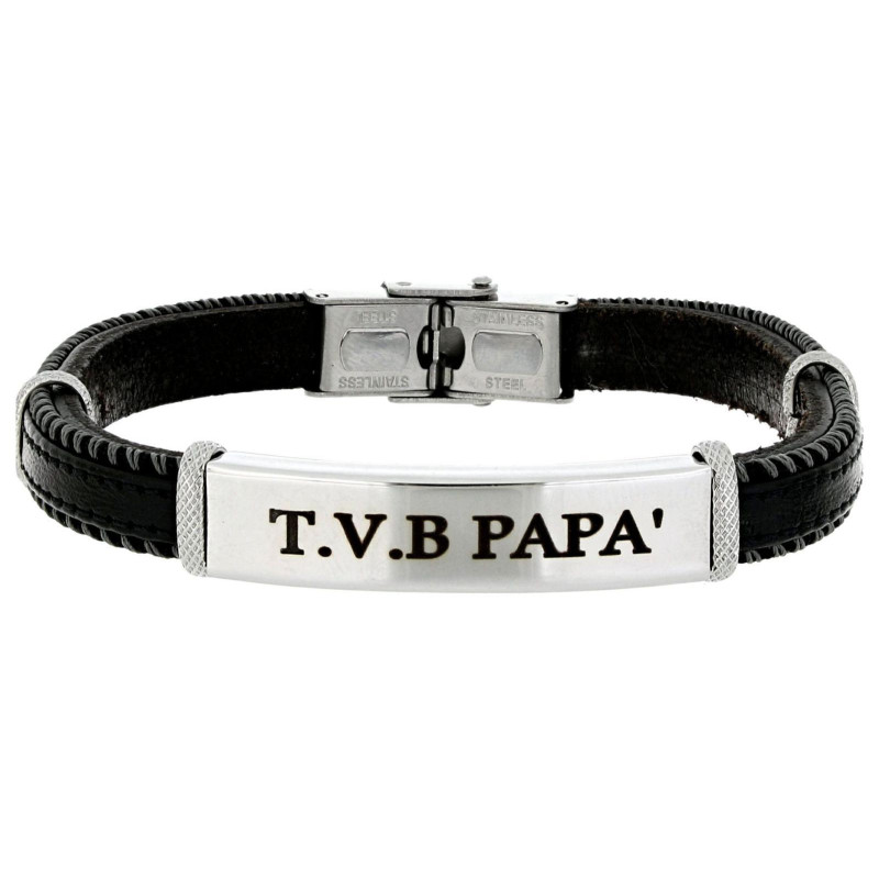 BRACCIALE PAPA' IN ACCIAIO