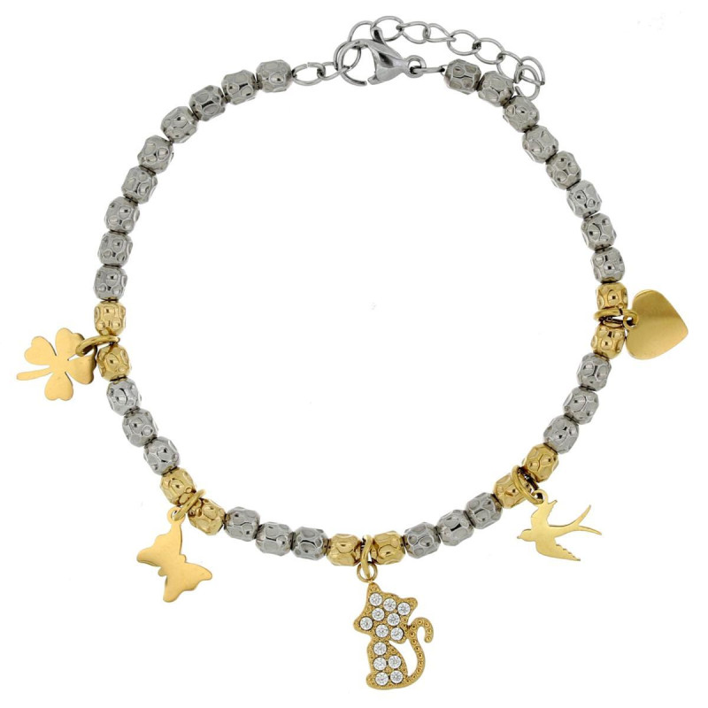 BRACCIALE CM 17+4 TYCHE IN ACCIAIO MM 8