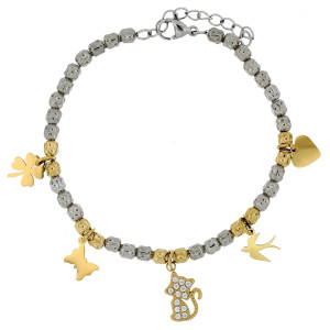 BRACCIALE CM 17+4 TYCHE IN ACCIAIO MM 8