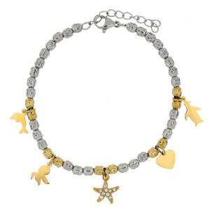 BRACCIALE CM 17+4 TYCHE IN ACCIAIO MM 8