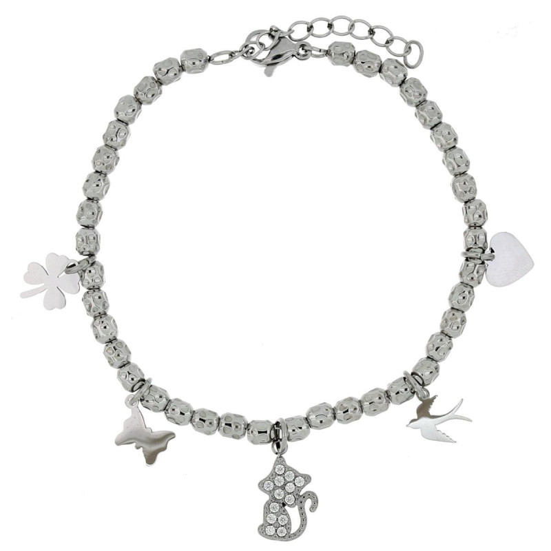 BRACCIALE CM 17+4 TYCHE IN ACCIAIO MM 8