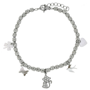 BRACCIALE CM 17+4 TYCHE IN ACCIAIO MM 8