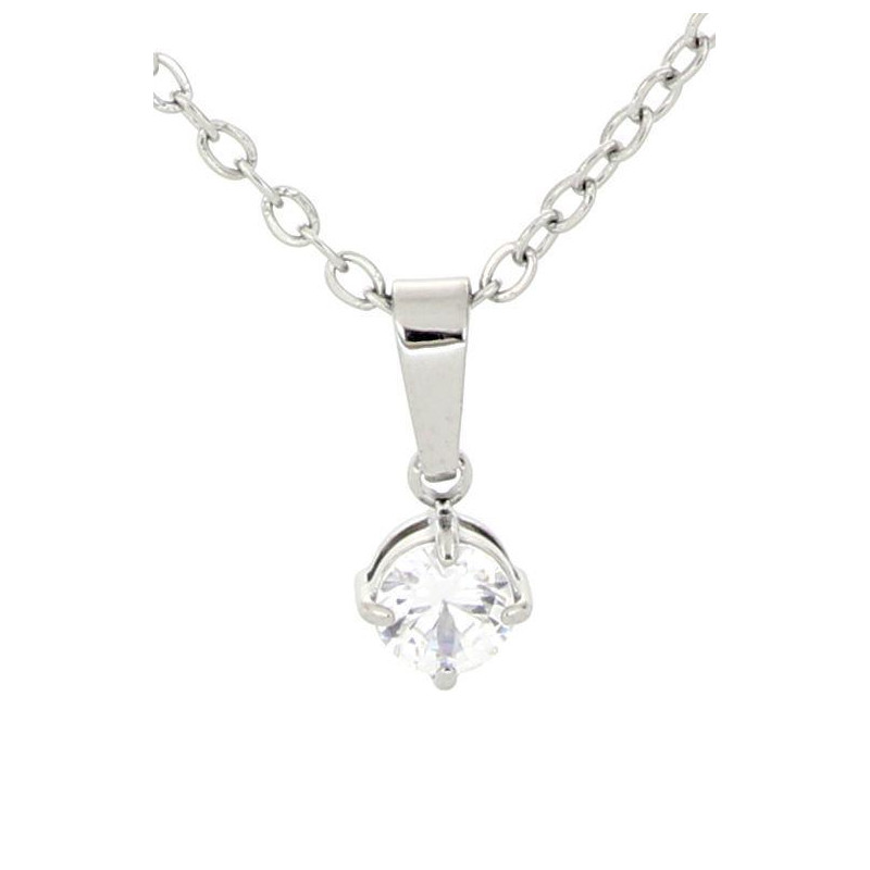 PENDENTE PUNTO LUCE TONDO MM 4 IN ACCIAIO