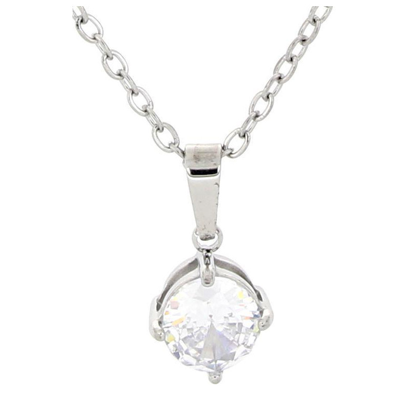 PENDENTE PUNTO LUCE TONDO MM 6 IN ACCIAIO