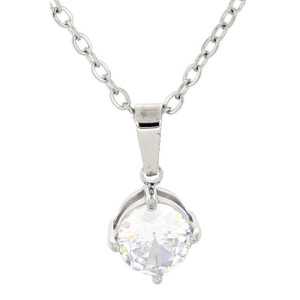 PENDENTE PUNTO LUCE TONDO MM 6 IN ACCIAIO