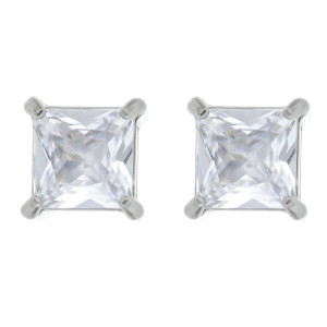 ORECCHINI PUNTO LUCE QUADRO MM 6X6 IN ACCIAIO