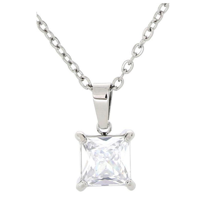 PENDENTE PUNTO LUCE QUADRO MM 6X6 IN ACCIAIO