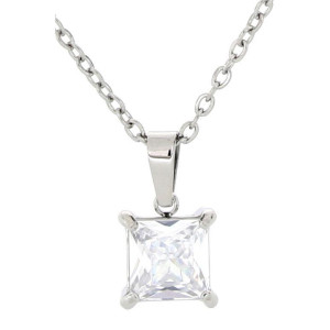 PENDENTE PUNTO LUCE QUADRO MM 6X6 IN ACCIAIO