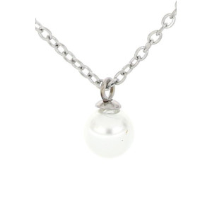 PENDENTE PUNTO LUCE PERLA MM 6 IN ACCIAIO