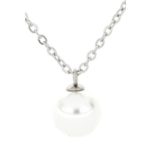 PENDENTE PUNTO LUCE PERLA MM 8 IN ACCIAIO