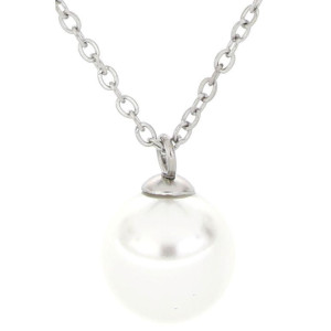 PENDENTE PUNTO LUCE PERLA MM 10 IN ACCIAIO