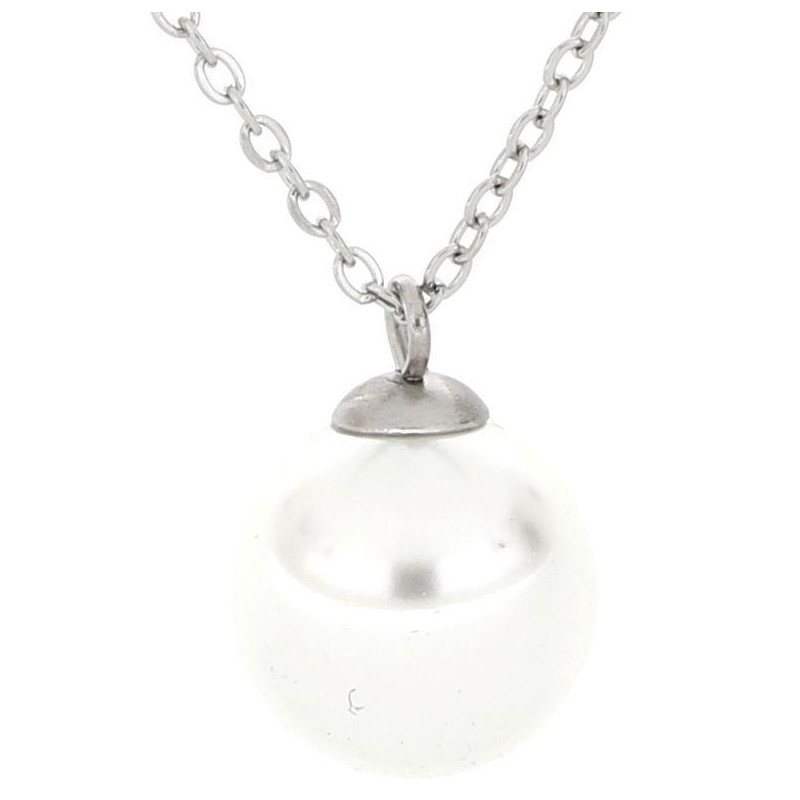 PENDENTE PUNTO LUCE PERLA MM 12 IN ACCIAIO