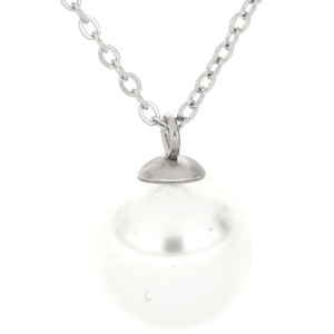 PENDENTE PUNTO LUCE PERLA MM 12 IN ACCIAIO