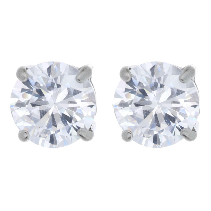 ORECCHINI PUNTO LUCE TONDO MM 8 IN ACCIAIO