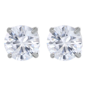 ORECCHINI PUNTO LUCE TONDO MM 8 IN ACCIAIO