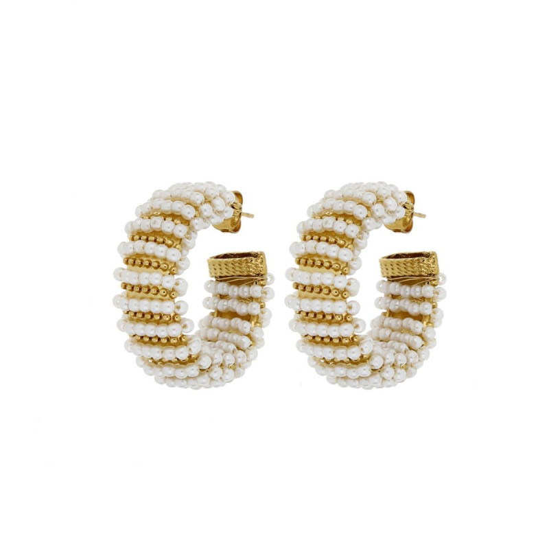 ORECCHINI PERLA MM 33 IN ACCIAIO