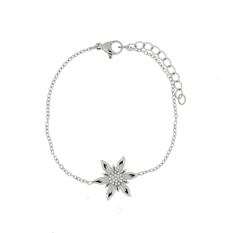 BRACCIALE STELLA ALPINA IN ACCIAIO CM 16+3